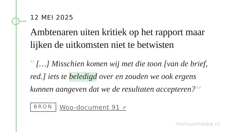 12 mei 2025 — Ambtenaren uiten kritiek op het rapport maar lijken de uitkomsten niet te betwisten