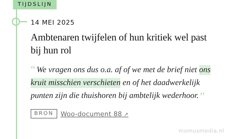14 mei 2025 — Ambtenaren twijfelen of hun kritiek wel past bij hun rol