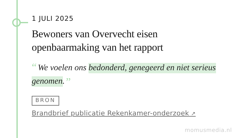 1 juli 2025 — Bewoners van Overvecht eisen openbaarmaking van het rapport